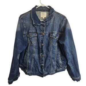 Torrid Jacket Torrid Jean Jacket Denim Jacket Women 2X Blue Cropped Jacket